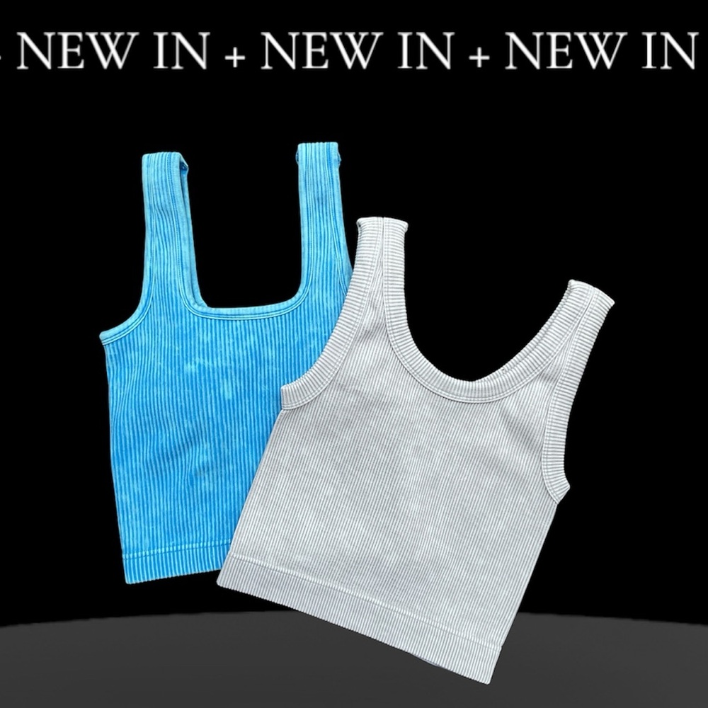 2-Pack Zenana Ribbed Built In Bra Tanks - Picture 2 of 10